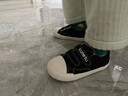 卡特兔童鞋幼儿园室内鞋早秋女童宝宝帆布鞋儿童软底机能鞋男童饼干鞋子 黑色 25 内长15.5cm  脚长14.3-14.9 实拍图
