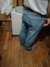 潮酷胖胖熊 牛仔裤男弹力宽松直筒裤 春季常规款大码牛仔长裤 浅蓝色012# 33(2尺6) 实拍图