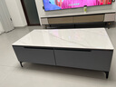 欧来比岩板电视柜茶几组合套装现代简约家用电视柜小户型家用电视机地柜 灰色+白色岩板【加厚进口岩板】 120*60茶几 实拍图