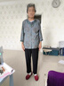 娜爱缘奶奶装春秋款中老年人女装薄款衬衫服装老人衣服妈妈装老太太夏装 绿色上衣+黑色裤子 2XL 建议110-125斤 实拍图