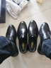 金利来皮鞋男士三接头新款商务正装真皮婚鞋软底韩版男小皮鞋 黑色(气垫款） 39 比正常码大一码 实拍图