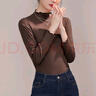 六月玫瑰（Junerose） 打底衣女新款双面磨毛内搭半高领打底衫秋衣女上衣2件装 杏+深咖(80-125斤) 均码F 实拍图