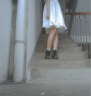 欧维沃（OUWEIWO）日系软妹甜美娃娃领荷叶边短袖lolita白色中长款连衣裙子女夏 白色 均码 晒单实拍图