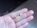 明牌珠宝新年礼物黄金蝴蝶耳钉足金福迭而至耳饰礼物女AFH0147工费150 足金耳饰 约1.42克 实拍图