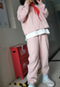英氏（YEEHOO）女童套装儿童卫衣卫裤华夫格女孩运动休闲秋装中大童时尚秋季新款 假两件立体字母粉色 160 实拍图