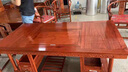 安邸红木家具 非洲花梨（学名:刺猬紫檀）茶几桌实木茶桌功夫茶桌茶台新中式茶桌椅组合 1.38米茶桌+1圈椅+4将军凳 实拍图