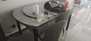 上林春天 岩板餐桌 实木餐桌椅组合现代简约伸缩折叠圆桌吃饭桌子餐厅家具 意大利灰-黑白框架【轻奢皮椅】 1.5m 一桌六椅 实拍图