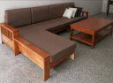 杰洛克 杰洛克  实木沙发客厅木质小户型沙发茶几经济型北欧简约木沙发 四人位+贵妃踏+茶几 实拍图