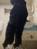 JEEP SPIRIT吉普工装裤男秋冬季直筒休闲裤男士宽松多口袋男裤 黑色加绒 XL 实拍图