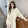 艾珠儿新款连衣裙春秋季新款女装韩版针织显瘦气质法式小个子吊带套装裙 奶油白毛衣+杏色连衣裙 M 实拍图