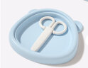 COOKSS儿童外出辅食碗宝宝叉勺剪刀便携出行餐具套装婴儿分装带吸管蓝 实拍图