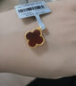 我爱钻石网 18K金项链女士素链肖邦链可调节18K黄锁骨链送女友生日礼物 【钻石四叶草】配K金项链 实拍图