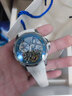 马克华菲（FAIRWHALE）国潮手表男士镂空飞轮全自动机械表时尚夜光防水男表瑞士品质腕表 钢盘蓝黑胶带 实拍图
