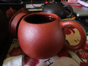 一茗金砂 宜兴紫砂壶茶壶 茶具 吴海良原矿梨皮朱泥壶 190CC全手工壶大球孔出水龙蛋壶 实拍图