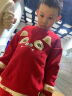 davebella戴维贝拉男童卫衣2022冬装女童加绒上衣儿童新年中国风童装DB4224248红色130cm 晒单实拍图