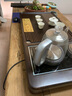 丰匠 天然乌檀木实木茶盘茶具套装 全自动一体功夫茶台排水茶海茶托盘 福气+H09不锈钢套装+黑陶茶具 65*42*4.5cm 实拍图