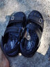卡帝乐鳄鱼夏季凉鞋男2025新款外穿透气软底防滑沙滩鞋运动休闲潮流气垫凉鞋 黑色-款式3 38 实拍图