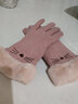 目丸手套女冬天保暖加厚可爱ins潮韩版卡通防风学生加绒五指手套骑行 粉色 均码 实拍图