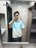 阅乡渐变粉色衬衫男设计感小众工装衬衣七分袖情侣外套感高街痞帅百搭 蓝色 XL 晒单实拍图