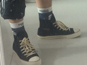 马登灯芯绒高帮板鞋男士潮流百搭休闲鞋绒布拼色帆布鞋学生街头滑板鞋 深蓝色   44 实拍图