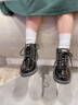 泰兰尼斯春季新款女童皮靴儿童马丁靴儿童靴子短靴小童软底英伦真皮单靴 镜面黑 28码 内长18.0/适合脚长17.0 晒单实拍图