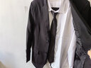 罗蒙高端免烫抗皱西服套装男士商务休闲婚礼正装西服外套上衣服男装 黑色套装+马甲+衬衫+大礼包 XL 实拍图