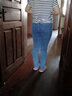 妖妮牛仔裤女秋冬2025新款加绒常规高腰弹力修身三粒扣小脚长裤子3216 加绒三粒扣蓝色 30 （建议体重115-125斤） 实拍图
