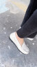 红蜻蜓女鞋夏季新款镂空印花妈妈鞋真皮透气舒适中老年女单鞋软底豆豆鞋 米白色WTB23216 37 晒单实拍图