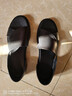 卡帝乐鳄鱼（CARTELO）夏季真皮凉鞋男头层牛皮凉皮鞋透气一脚蹬沙滩凉拖鞋9280 黑色 40 实拍图