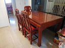 木中央 红木家具 非洲花梨（学名:刺猬紫檀）餐桌椅组合 中式象头长方形餐台全实木饭桌 单个餐椅 实拍图