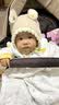 贝娜茜婴儿帽子秋冬季6-12个月男女宝宝婴幼儿兔子护耳加厚针织毛线帽潮 兔兔耳朵-米色 6个月-2岁（44-50CM） 实拍图