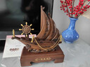 聚善缘一帆风顺帆船摆件舵手船舵客厅办公室酒柜办公桌装饰开业乔迁礼品 一帆风顺船-经典木纹色 中号35*11*38.5厘米 实拍图