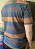老爷车（LAOYECHE）夏季男短袖t恤翻领纯棉中年宽松商务休闲条纹POLO保罗衫服爸爸装 EK903-1Z蓝色 XL 实拍图