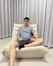 莫代尔睡衣男士抗菌短袖短裤莫代尔T恤套头宽松舒适纯色圆领简约可外穿 A2647-高级灰 XL 实拍图