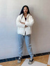 安踏（ANTA）速暖羽绒服丨四防保暖鸭绒外套女冬季宽松休闲运动棉服面包服上衣 香草米白-2 S (女160) 实拍图