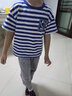真维斯（Jeanswest）男童t恤短袖夏季新款儿童条纹海魂衫舒适夏装男孩夏天休闲上衣潮 蓝 J棒球运动 120 cm 实拍图