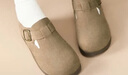 西遇厚底勃肯鞋女2025春季新款舒适休闲小皮鞋一脚蹬单鞋 卡其色 38 实拍图