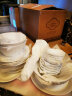 玛戈隆特碗碟套装国瓷高端骨瓷餐具纯白浮雕礼盒包装事事如意6人份32头 实拍图