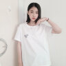 澳贝妮新疆重磅纯棉t恤男女同款中国风国潮短袖打底衫ins夏季大码半袖潮 蓝心 L  110-125斤 实拍图