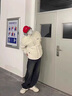 WASSUP HERMU官方潮牌羽绒服男女立领冬季优质白鸭绒宽松保暖外套情侣款冬装 米白色 XL （推荐145-170斤） 实拍图