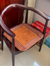 创运餐椅实木椅子扶手椅北欧餐桌椅靠背椅简约现代书房椅休闲椅茶台椅 红椛梨色（实木座板） 实拍图