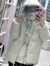 素羽轻罗羽绒服女中长款冬2025年新款韩版加厚宽松面包服学生外套上衣女装 米白色 L 实拍图