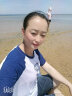 欧洛黛短袖t恤女宽松2025夏季新款时尚女装纯棉短袖体恤上衣百搭夏装女 [蓝肩] 长方形英文 M 实拍图
