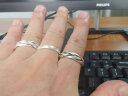 罗泰老银匠999足银手工编织戒指男女款复古情侣对戒一对麻花指环 一对戒指 实拍图