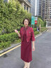 欧巴顿十一喜婆婆婚宴装平时可穿结婚妈妈礼服高贵旗袍春秋两件套连衣裙 2316红色 常规 【上衣+裙子】套装 3XL 建议115-130斤左右 实拍图