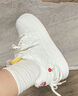 Kappa卡帕女鞋刺绣板鞋2026春季新款休闲厚底低帮小白鞋百搭运动鞋子女 经典白/内涵粉 【刺绣樱桃系列】 39 实拍图