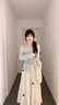 艾珠儿（Aizhuer）早春季穿搭法式蓝色长袖连衣裙子女2025年新款小个子气质减龄长裙 蓝色上衣+半身裙 M 实拍图