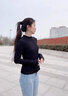 健卡丹秋冬季新款长袖打底衫女加绒加厚半高领保暖上衣修身显瘦打底衫女 春秋款 黑色 L 适合90-120斤 实拍图