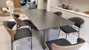 卡尔适轻奢极简岩板餐桌家用小户型现代简约金属长方形餐桌椅组合BN228 岩板餐桌+伊姆斯椅*6 180*90*75cm【全托底板】 实拍图