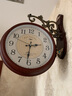 康巴丝（Compas）双面挂钟欧式石英钟挂表客厅餐厅摇摆时钟表摆钟钟表 1062仿木 实拍图